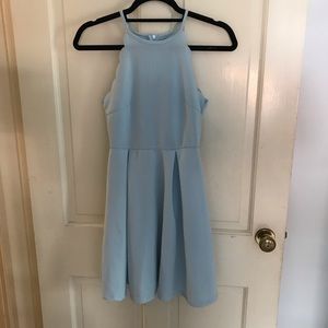 Light blue high neck dress